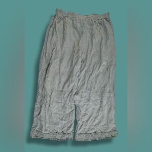 Heart’s Desire by Mary Grace Lagenlook Wide Leg Ruffle Bottom Linen Pants